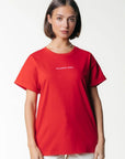 COLOURFUL REBEL T-SHIRT UNI LOGO BOXY TEE RACING RED