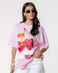 COLOURFUL REBEL T-SHIRT SWEET CHERRY OVERSIZED TEE FRESH PINK