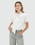 JOSH V TOP DARCY OVERSIZED T-SHIRT MET STRIK OFF WHITE