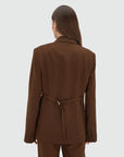 JOSH V BLAZER DEACON OVERSIZED DARK BROWN