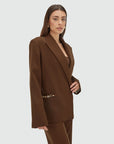 JOSH V BLAZER DEACON OVERSIZED DARK BROWN