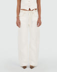 JOSH V PANTS DEWI MID RISE BALLOON JEANS CREME WHITE