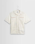WAX LONDON OVERHEMD DIDCOT SS SHIRT SUMMER BACK APPLIQUE ECRU