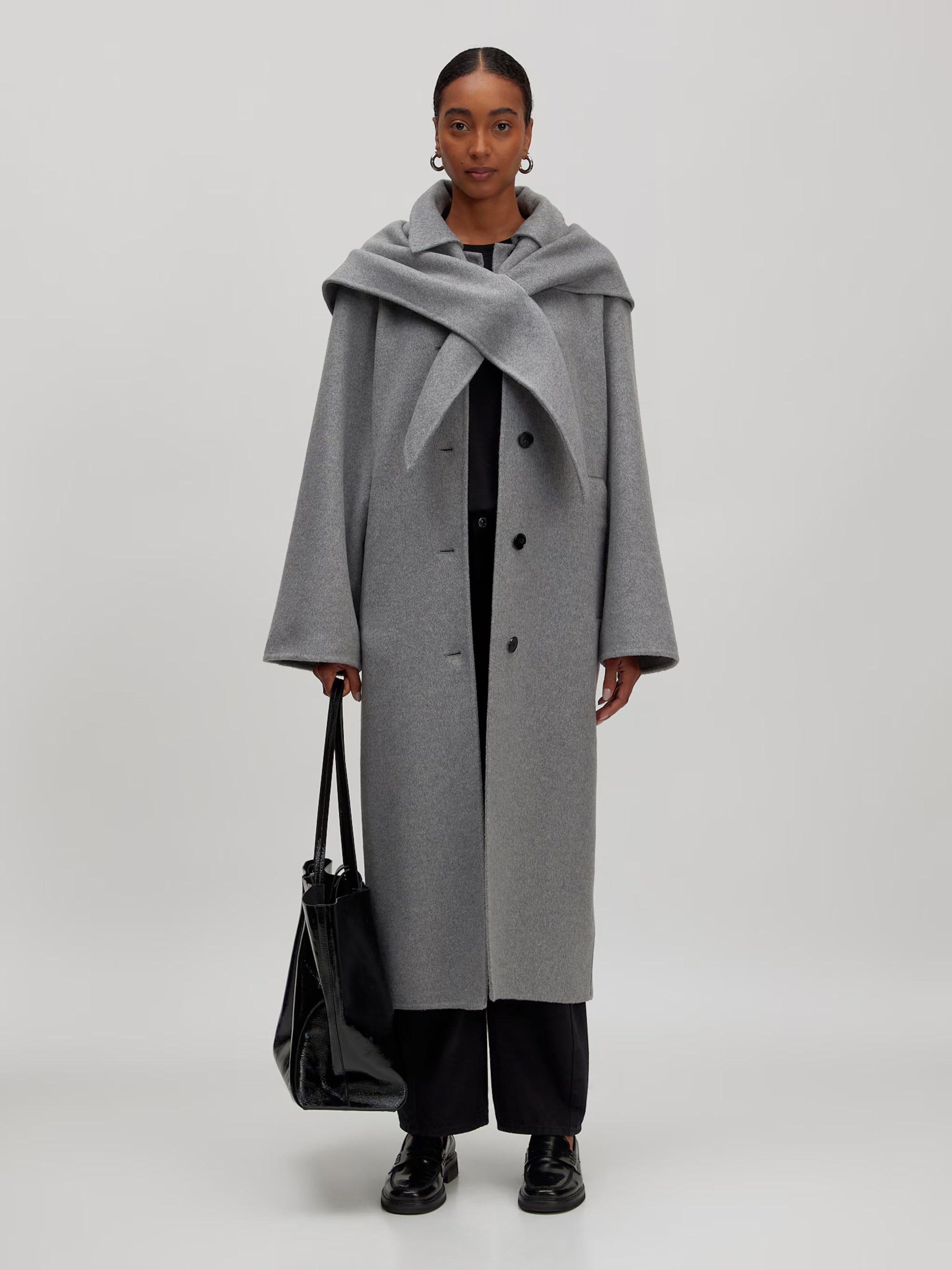 EDITED JAS ALEA WOOL COAT GREY MELANGE
