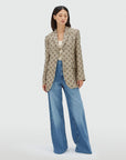 JOSH V BLAZERJURK ESTRELLA OVERSIZED MET LUREX DARK BROWN