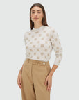 JOSH V PULLOVER FAE TRUI MET LOGOPRINT LIGHT WARM GREY MELANGE