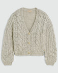 JOSH V VEST FAYENNA WOOL CARDIGAN WARM GREY MELANGE