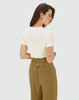 JOSH V T-SHIRT FLORELLE SLIM FIT OFF WHITE