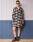 ANOTHER-LABEL JURK FRANCOISE CHECK DRESS BLACK SANDSHELL