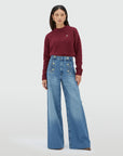 JOSH V JEANS RUMO HIGH WAISTED WIDE LEG DARK BLUE DENIM