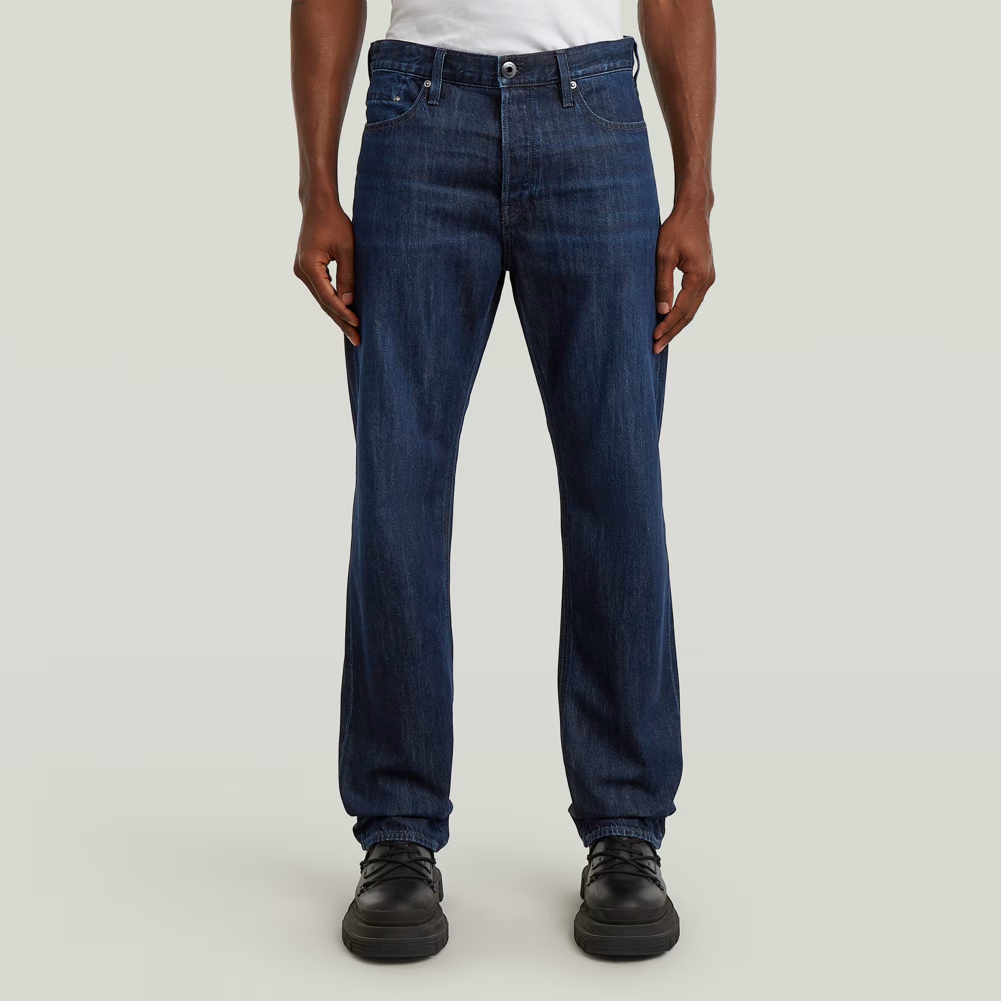 G-STAR RAW MEN JEANS DAKOTA REGULAR STRAIGHT WORN IN MIDNIGHT