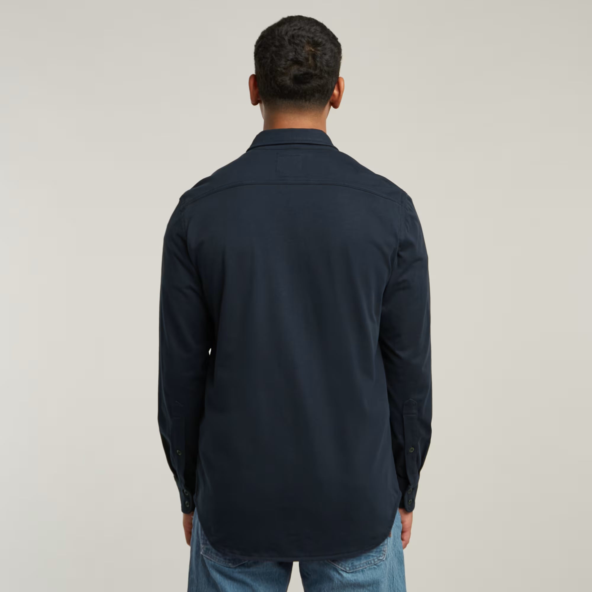 G-STAR RAW MEN OVERSHIRT JERSEY MARINE POCKETS SALUTE