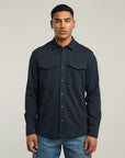 G-STAR RAW MEN OVERSHIRT JERSEY MARINE POCKETS SALUTE