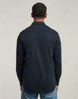 G-STAR RAW MEN OVERSHIRT JERSEY MARINE POCKETS SALUTE