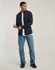 G-STAR RAW MEN OVERSHIRT JERSEY MARINE POCKETS SALUTE