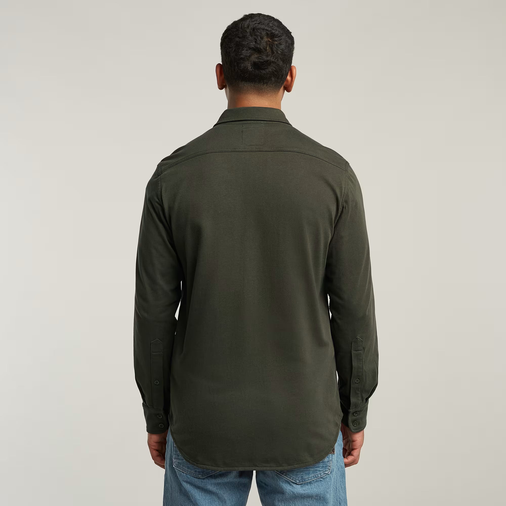 G-STAR RAW MEN OVERSHIRT JERSEY MARINE POCKETS ASFALT