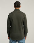 G-STAR RAW MEN OVERSHIRT JERSEY MARINE POCKETS ASFALT