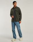 G-STAR RAW MEN OVERSHIRT JERSEY MARINE POCKETS ASFALT