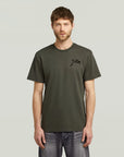G-STAR RAW MEN T-SHIRT SCRIPT RIBBED ASFALT