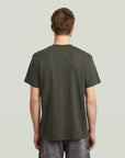 G-STAR RAW MEN T-SHIRT SCRIPT RIBBED ASFALT