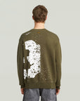 G-STAR RAW MEN PULLOVER SPRAYED 89 RELAXED DARK OLIVE