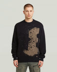 G-STAR RAW MEN PULLOVER SPRAYED 89 RELAXED BLACK
