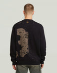 G-STAR RAW MEN PULLOVER SPRAYED 89 RELAXED BLACK