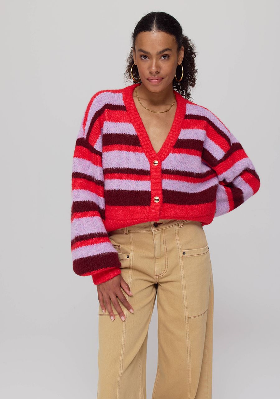 HARPER & YVE VEST NOOR-CA STRIPE MULTI LILA LOVE