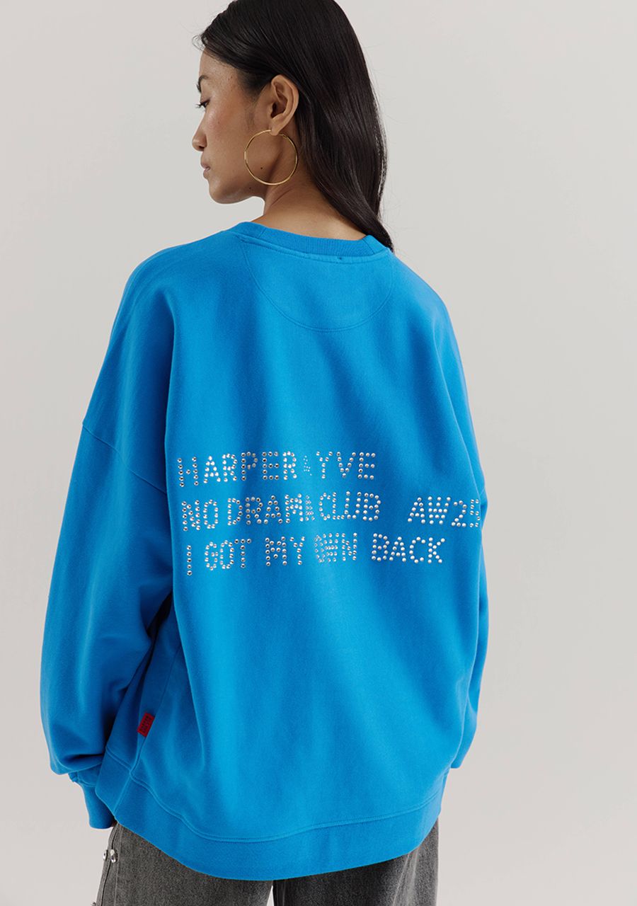 HARPER & YVE SWEATER RHINESTONE-SW VINTAGE BLUE