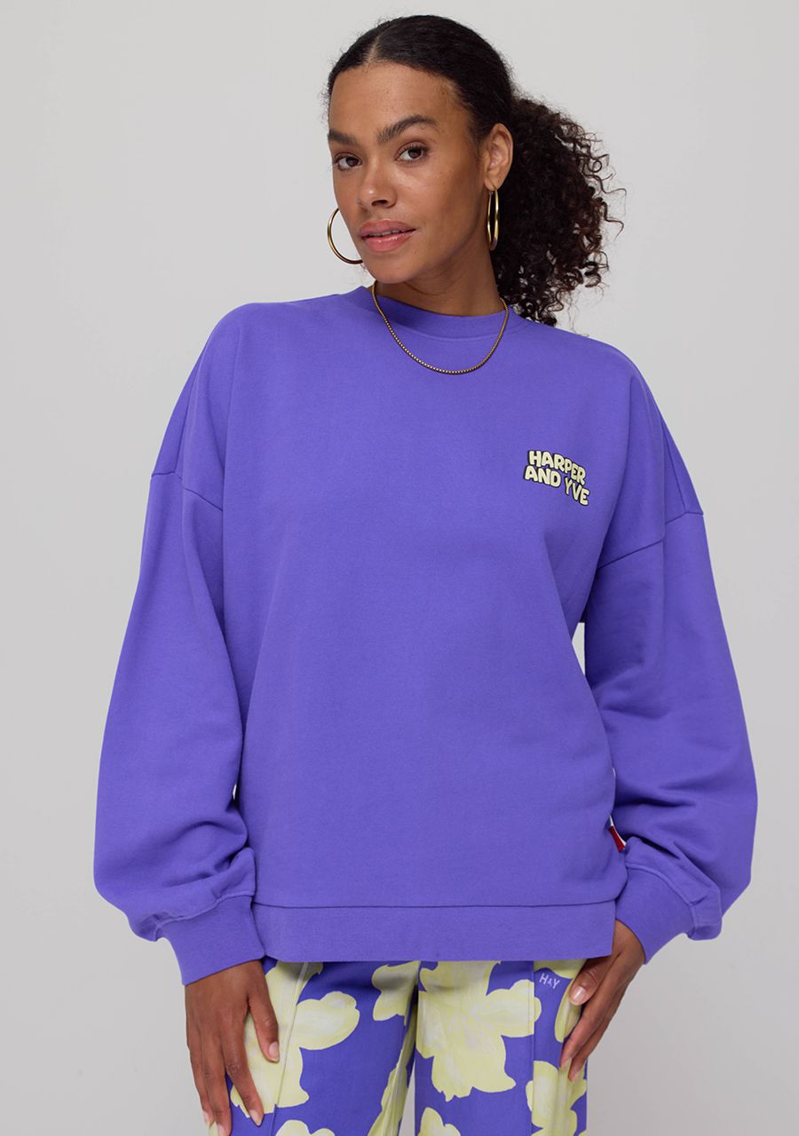 HARPER & YVE SWEATER NO DRAMA CLUB-SW DEEP VIOLET