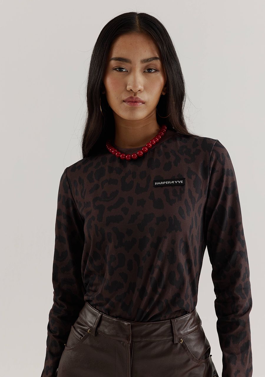 HARPER & YVE SWEATER LOLITA-LS DARK LEXIE-LEOPARD