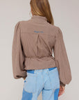 HARPER & YVE BLOUSE DEBBY-LS CHECK DARK FUDGE
