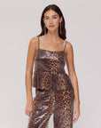 HARPER & YVE TOP DAY-SS ALLOVER PAILLETTEN LEXIE LEOPARD
