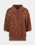 HARPER & YVE TOP SANNY-SS BRONZE SEQUIN