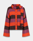 HARPER & YVE VEST INDY-CA CARDIGAN HOT FUDGE STRIPE