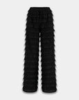 HARPER & YVE PANTS LO-PA WITH RUFFLES AND WIDE LEG BLACK