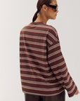HARPER & YVE SWEATER TOMMY-LS BROWN STRIPE