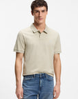 BOSS MEN POLO SLIM FIT STRETCH COTTON LOGOPATCH BEIGE