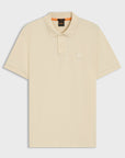 BOSS MEN POLO SLIM FIT STRETCH COTTON LOGOPATCH NATURAL