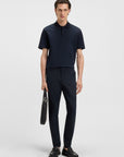 BOSS MEN PANTS SLIM FIT STRETCH COTTON DARK BLUE
