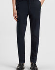 BOSS MEN PANTS SLIM FIT COTTON MIX STRETCH DARK BLUE