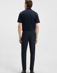 BOSS MEN PANTS SLIM FIT STRETCH COTTON DARK BLUE