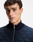 BOSS MEN JAS C-UBON JACKET WITH QUILTED FRONT DARK BLUE