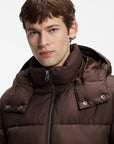BOSS MEN JAS H-COLTER WATER REPELLENT PUFFER JACKET DARK BROWN