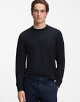 BOSS MEN PULLOVER H-LENO REGULAR FIT DARK BLUE