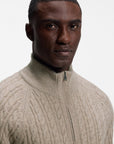 BOSS MEN PULLOVER H-FURORE HALF ZIP OPEN BROWN