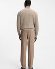 BOSS MEN PULLOVER H-FURORE HALF ZIP OPEN BROWN