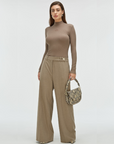 JOSH V PANTS KYRIE WIDE LEG MINK MELANGE