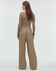 JOSH V PANTS KYRIE WIDE LEG MINK MELANGE