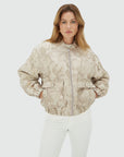 JOSH V BOMBERJACK KELSEY OVERSIZED METALLIC DETAILS STONE SILVER